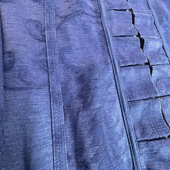 NWT Chicos Brocade Blazer Jacket Blue Sz X=Large Open Front Embroidered Ruffles - Picture 11 of 12